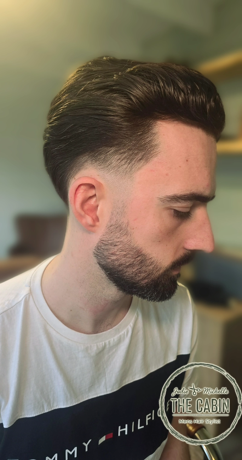 Men's hair styling at The Cabin studio